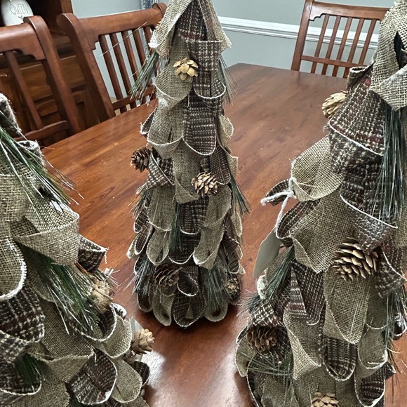 Rustic Burlap Holiday Tree Set - Picture 2 of 3